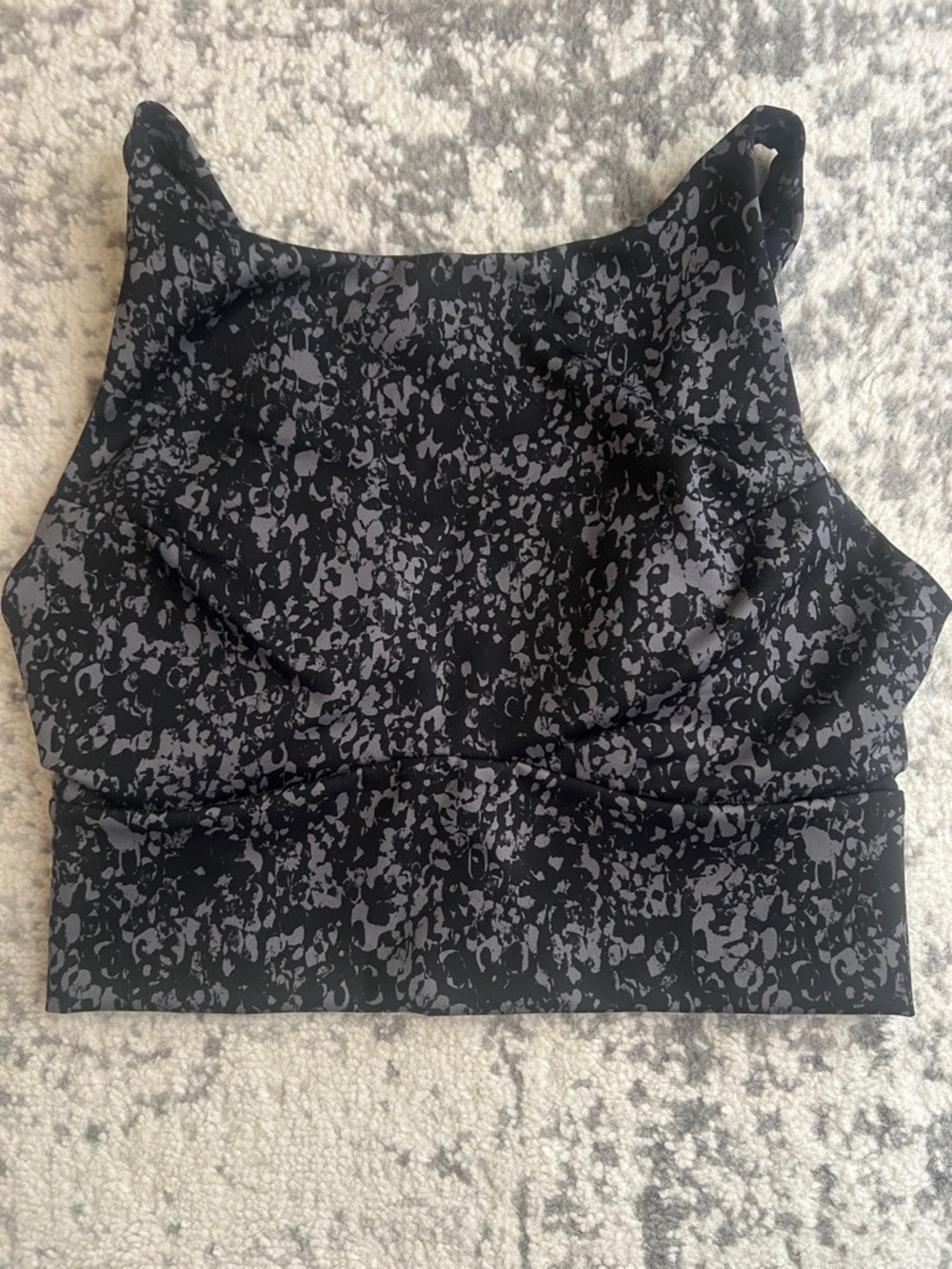 Black and Gray Pattern Women's Athletic Crop Tank Top - Public Rec